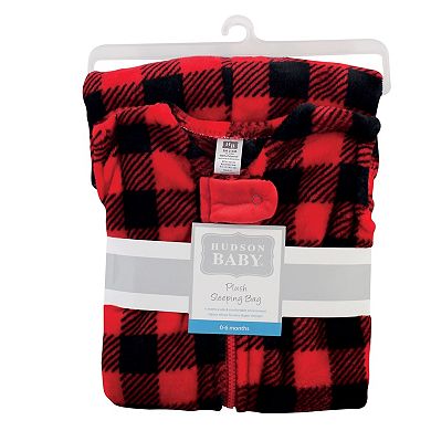 Hudson Baby Infant Plush Sleeping Bag, Sack, Blanket, Buffalo Plaid