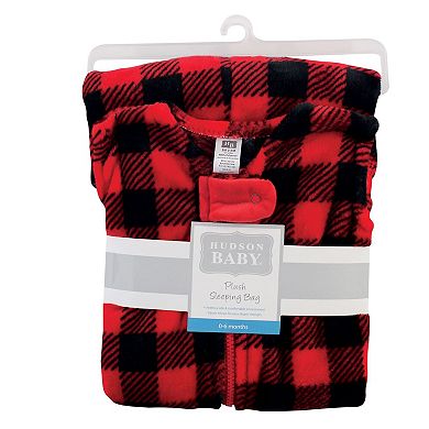 Hudson Baby Infant Plush Sleeping Bag, Sack, Blanket, Buffalo Plaid, 0-6 Months