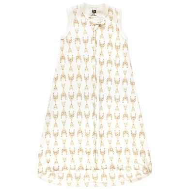 Hudson Baby Unisex Baby Interlock Cotton Sleeveless Sleeping Bag, Neutral Giraffe