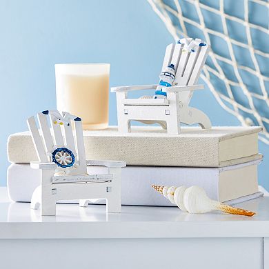 Set of 4 Mini Beach Chair for Bathroom, Nautical Home Decor (4 in)