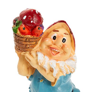 6 Miniature Gnome Set for Barns, Planters, Fairy Gardens, 4 Inches