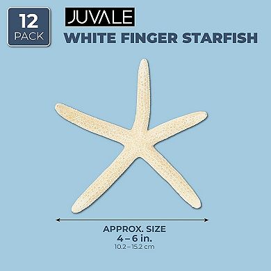 Juvale White Finger Starfish for Nautical Decor (4 to 6 in, 12 Pack)