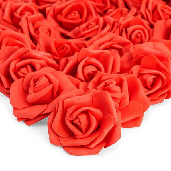 Stemless Rose Artificial Flower Heads for Wedding Valentine's & DIY (3