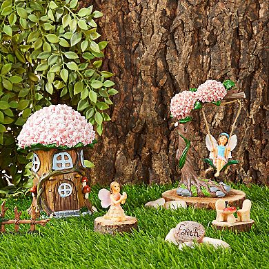 8 Piece Miniature Fairy Garden Decor Kit, Whimsical Garden Decorations for Patio and Yards