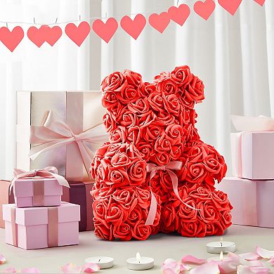 200 Pack Fake Red Roses, 2 Inch Stemless Foam Flowers For Wall Decorations