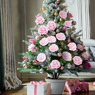 100 Pack Light Pink Artificial Flowers, Bulk Stemless Fake Foam Roses, 3 In