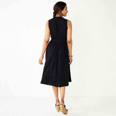 Women's Croft & Barrow® Y-Neck Shirtdress