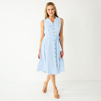 Women's Croft & Barrow® Y-Neck Shirtdress