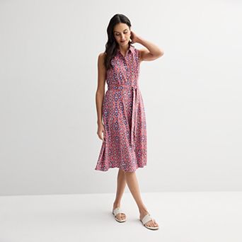 Women's Croft & Barrow® Y-Neck Shirtdress