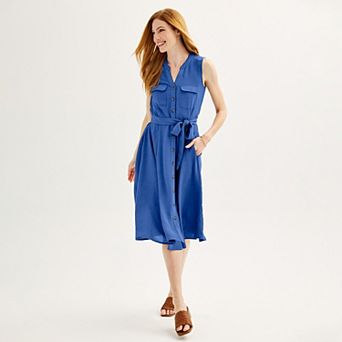 Women's Croft & Barrow® Y-Neck Shirtdress