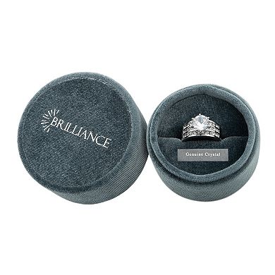 Brilliance Silver Tone Cubic Zirconia & Crystal Ring