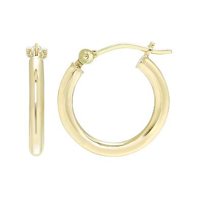 Theia Sky 14k Gold Lightweight 2 mm Hoop Earrings