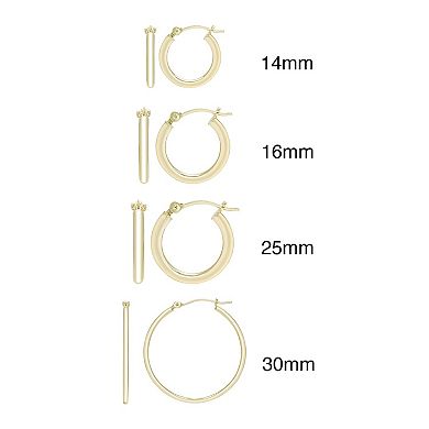 Theia Sky 14k Gold Lightweight 2 mm Hoop Earrings