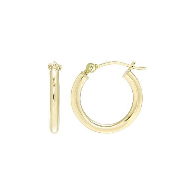 Theia Sky 14k Gold Lightweight 2 mm Hoop Earrings