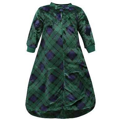 Hudson Baby Unisex Baby Plush Long-Sleeve Sleeping Bag, Sack, Wearable Blanket, Navy Snowflake, 0-9 Months