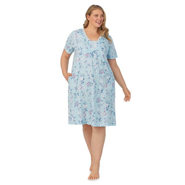 Plus Size Carole Hochman Cotton Waltz Short Sleeve Nightgown
