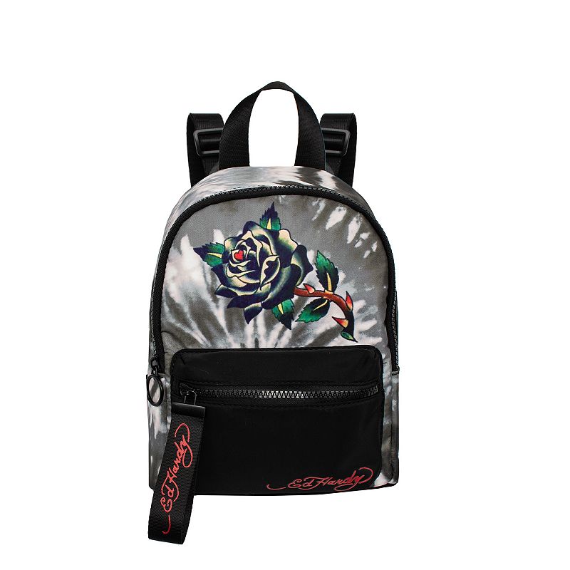 Ed Hardy Nylon Mini Backpack, Black