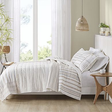 INK+IVY Salar Printed Cotton Quilt Set With Shams