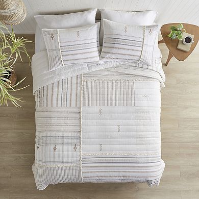 INK+IVY Salar Printed Cotton Quilt Set With Shams