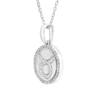 It's Personal Sterling Silver 1/6 Carat T.W. Diamond Zodiac Sign Necklace