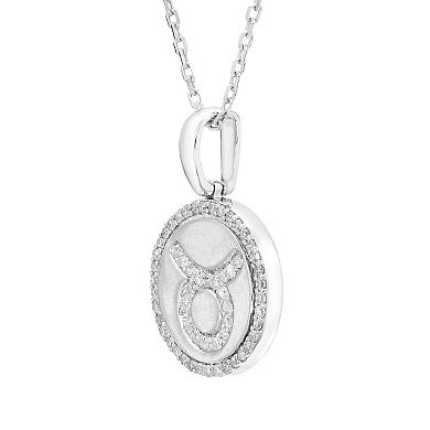 It's Personal Sterling Silver 1/6 Carat T.W. Diamond Zodiac Sign Necklace