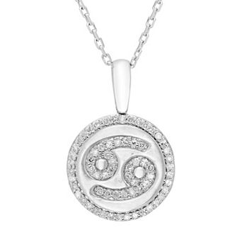 It's Personal Sterling Silver 1/6 Carat T.W. Diamond Zodiac Sign Necklace