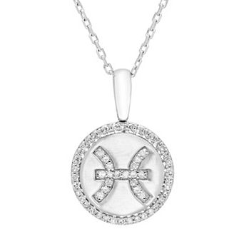 It's Personal Sterling Silver 1/6 Carat T.W. Diamond Zodiac Sign Necklace