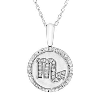 It's Personal Sterling Silver 1/6 Carat T.W. Diamond Zodiac Sign Necklace