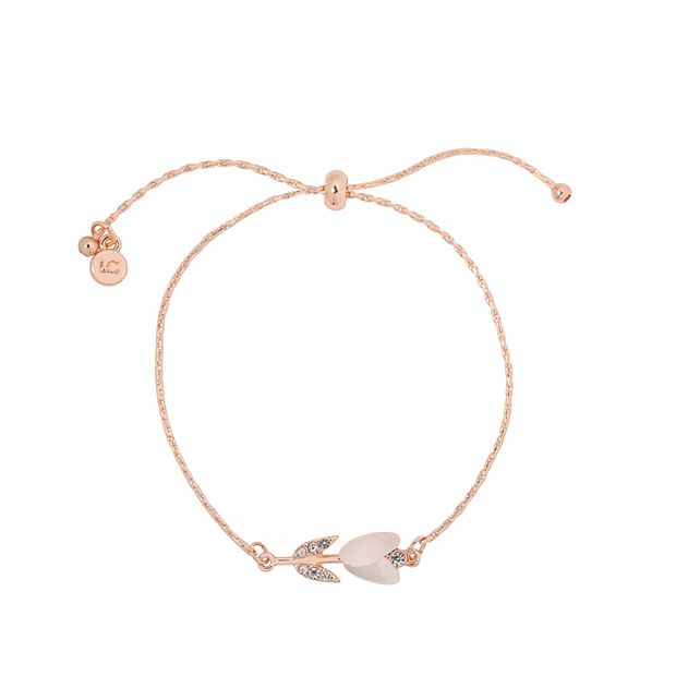 LC Lauren Conrad Rose Gold Tone Crystal & Mother-of-Pearl Tulip