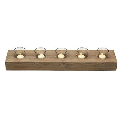 Mikasa 23-in. Wood & Glass Farmhouse Candle Holder