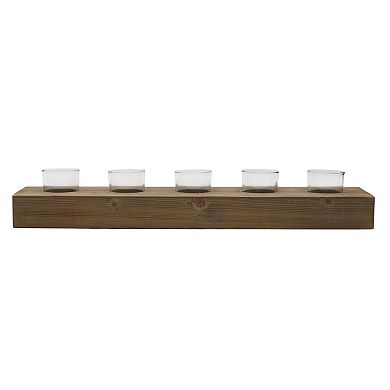 Mikasa 23-in. Wood & Glass Farmhouse Candle Holder