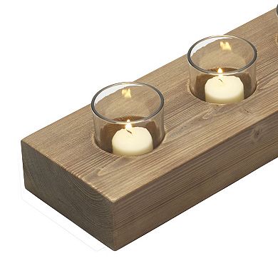 Mikasa 23-in. Wood & Glass Farmhouse Candle Holder