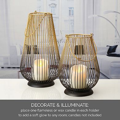 Mikasa Wire Ombre Hurricane Candle Holder 2-Piece Set