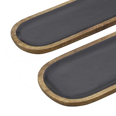 Mikasa Mango Wood Oval Platter 2-Piece Set