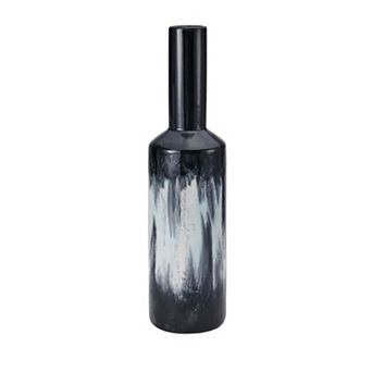 Mikasa 18 in Black & White Drip Ceramic Vase