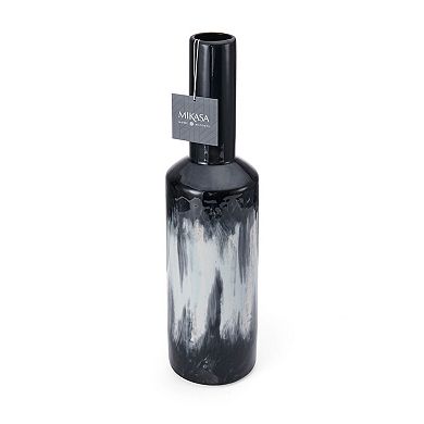 Mikasa 18-in. Black & White Drip Ceramic Vase