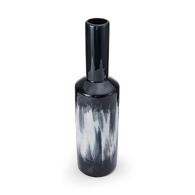 Mikasa 18-in. Black & White Drip Ceramic Vase