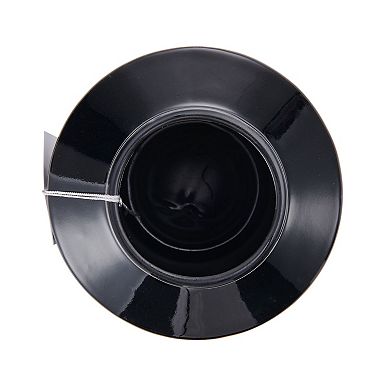 Mikasa 7.5-in. Black & White Drip Ceramic Vase 7.5-in.