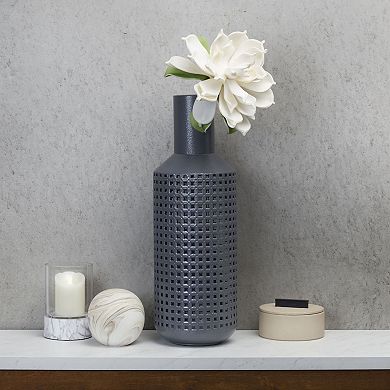 Mikasa 24-in. Gray Woven Filigree Metal Vase