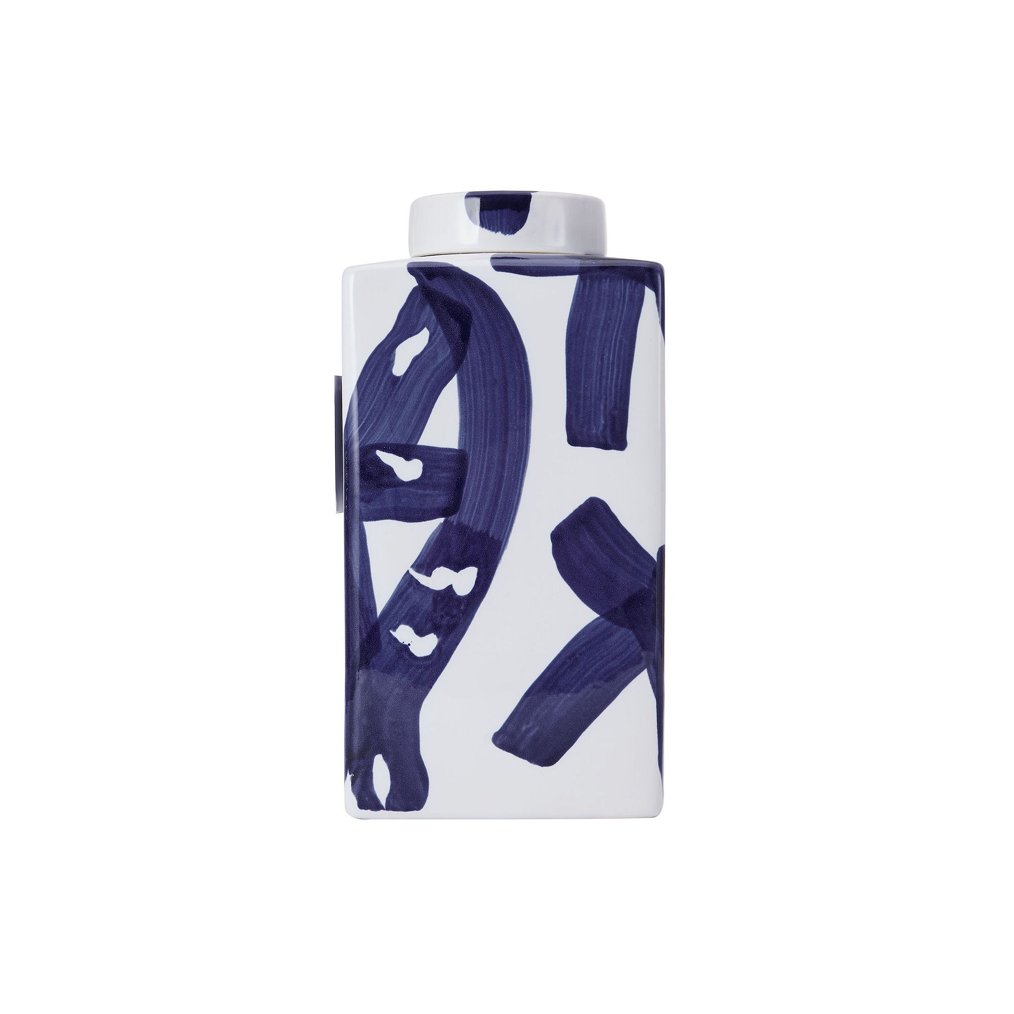 Mikasa 6 x 11 Blue White Paint Stroke Ginger Jar
