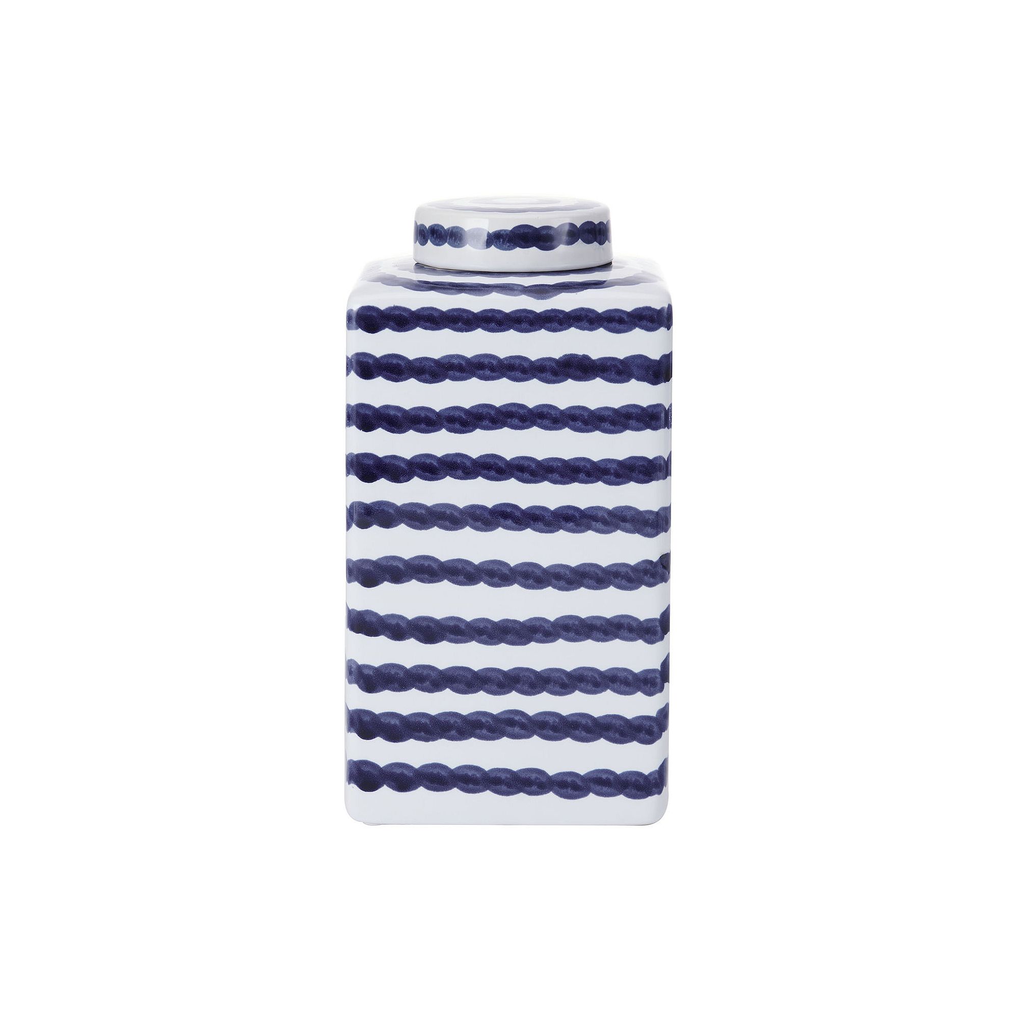 Mikasa 6 x 11 Blue White Ripple Stripe Ginger Jar