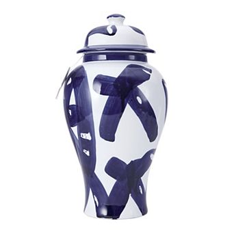 Mikasa 8" x 15" Blue White Paint Stroke Canister