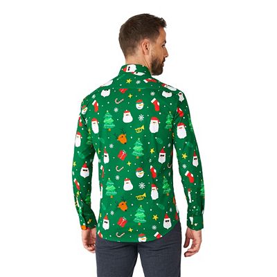 long sleeve mens christmas dress shirts OppoSuits - TreeDee