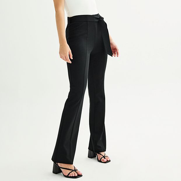 Juniors' SO® Self Belted Pull-On Flare Pants