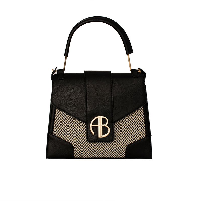 Alexis Bendel Woven Pattern Satchel Bag, Black