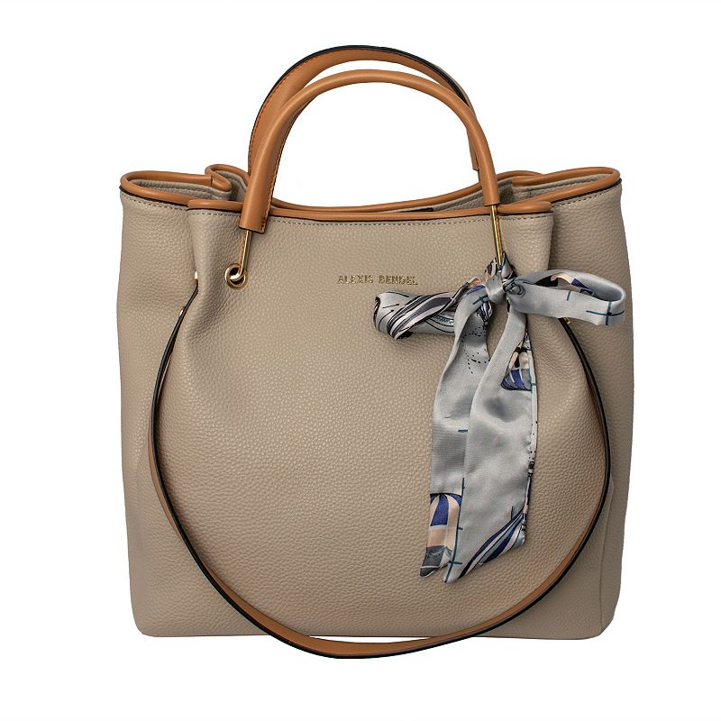 Alexis Bendel Shopper Tote Bag with Scarves, Grey