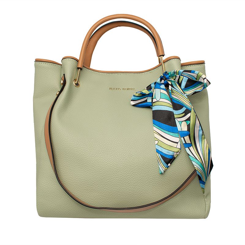 Alexis Bendel Shopper Tote Bag with Scarves, Green