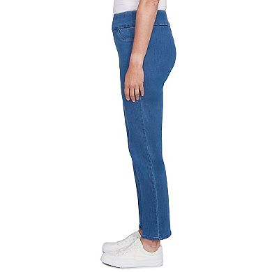 Women's Alfred Dunner Super Stretch Pull-On Straight-Leg Denim Pants