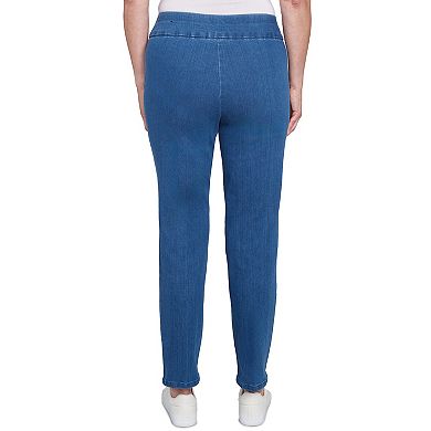 Women's Alfred Dunner Super Stretch Pull-On Straight-Leg Denim Pants