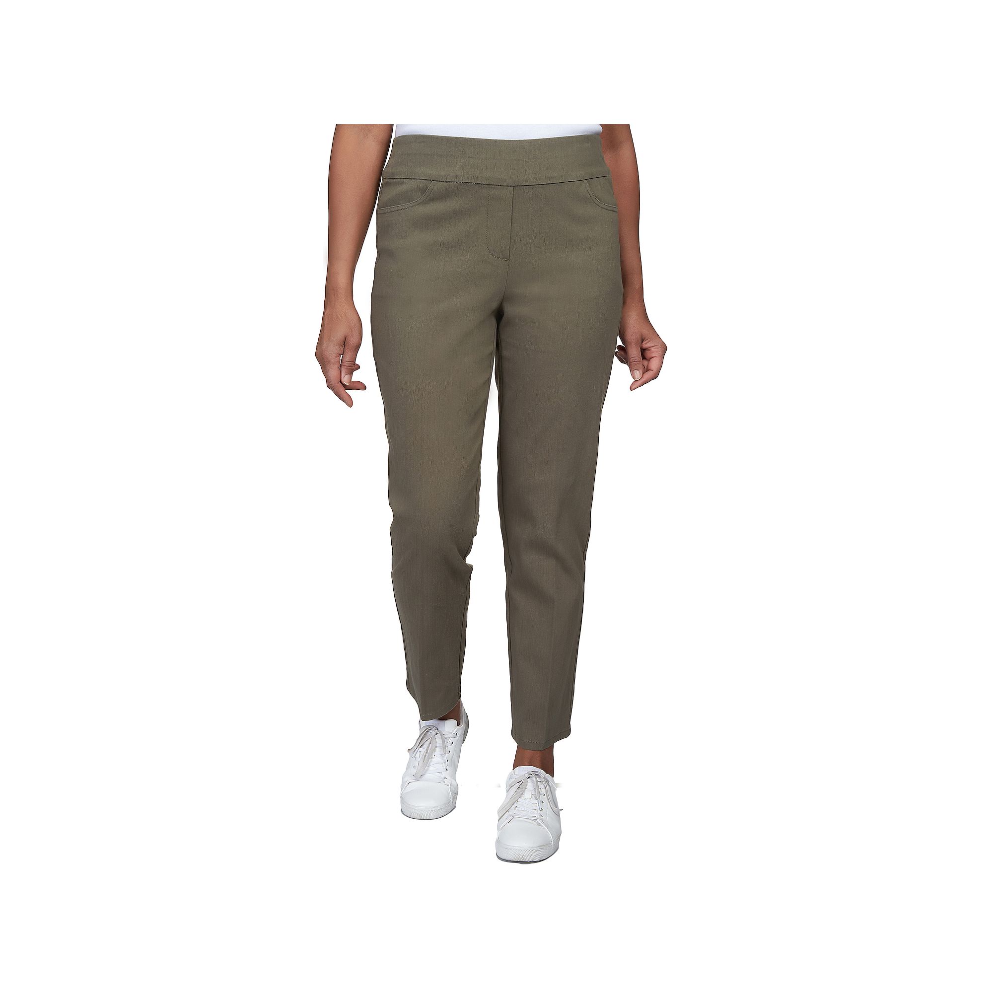 Womens Alfred Dunner Super Stretch Pull-On Straight-Leg Denim Pants, Size: